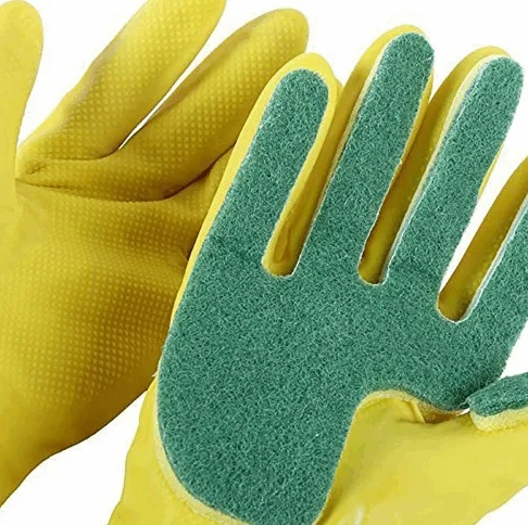 1 Pair Creative Home Washing Cleaning Gloves Garden Kitchen Dish Sponge Fingers Rubber Household Cleaning Gloves for Dishwashing