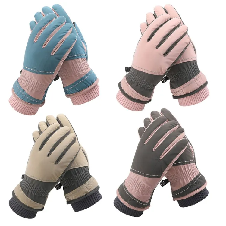 1 Pair WZ-207 Outdoor Warm And Windproof Thickened Cycling Sports Anti-fall Gloves(Coffee Gray)