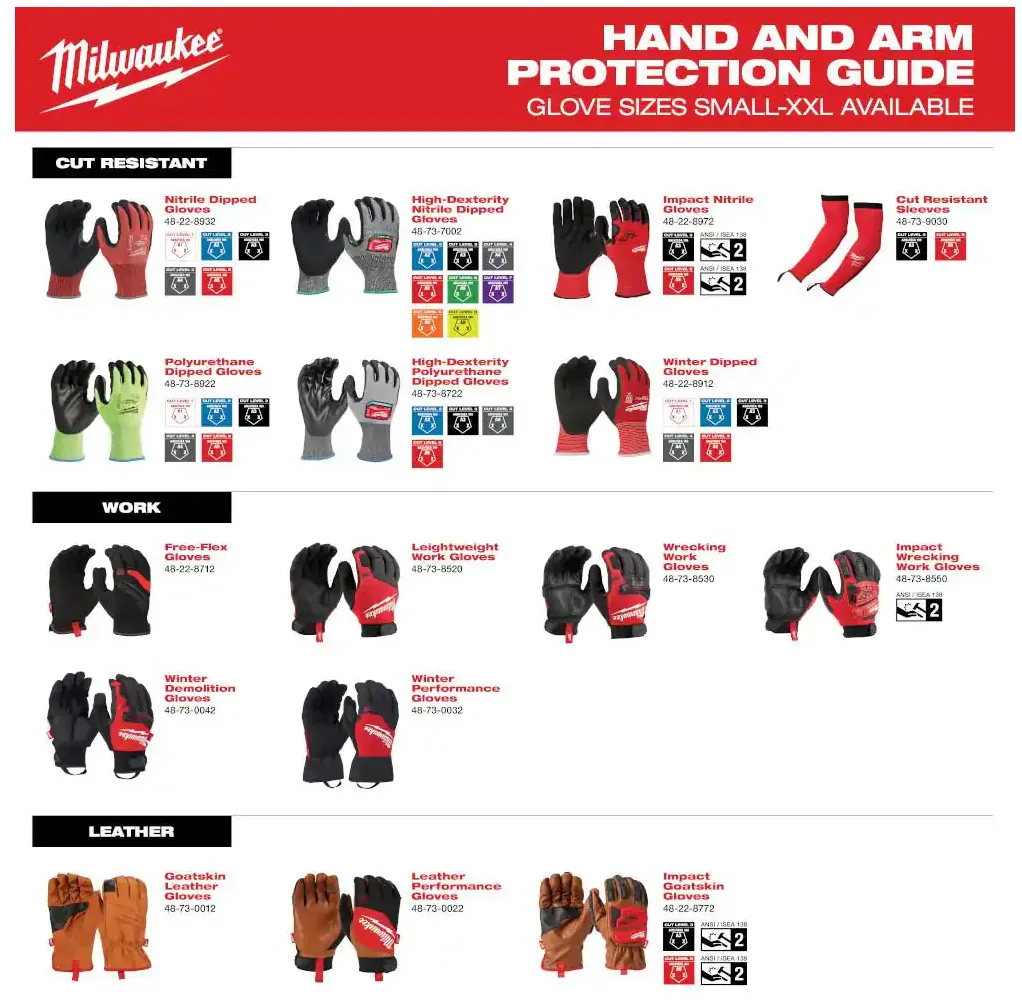 48-73-0023 Milwaukee Leather Performance Gloves - XL