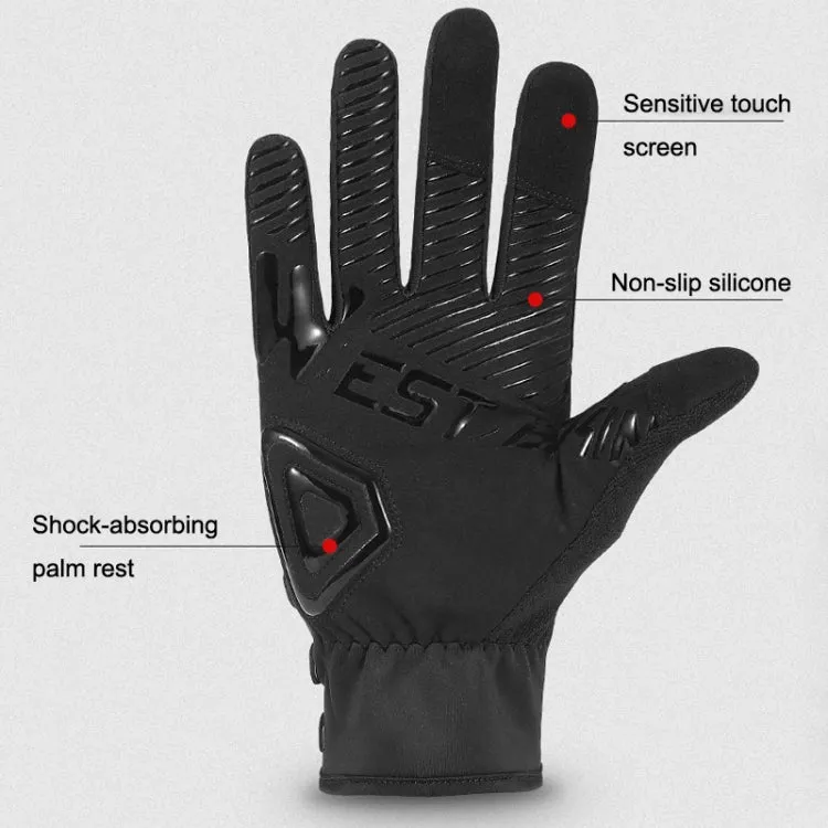 A Pair WEST BIKING Cycling Breathable Self-locking Gloves with Buckle, Size: M(Anti-light Type)