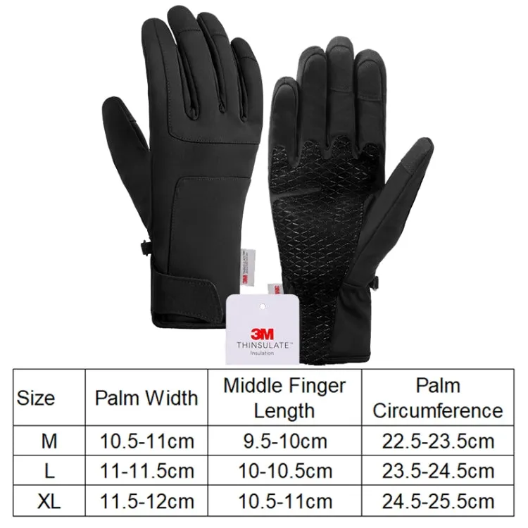 A030 Winter Skiing Glove Riding Sports Touch Screen Keep Warm Gloves, Size: L(Black)