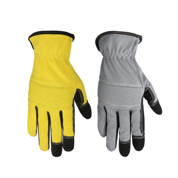 A9015 Gardening Work Touch Screen Stretch Breathable Labor Machinery Protection Gloves(M Gray)