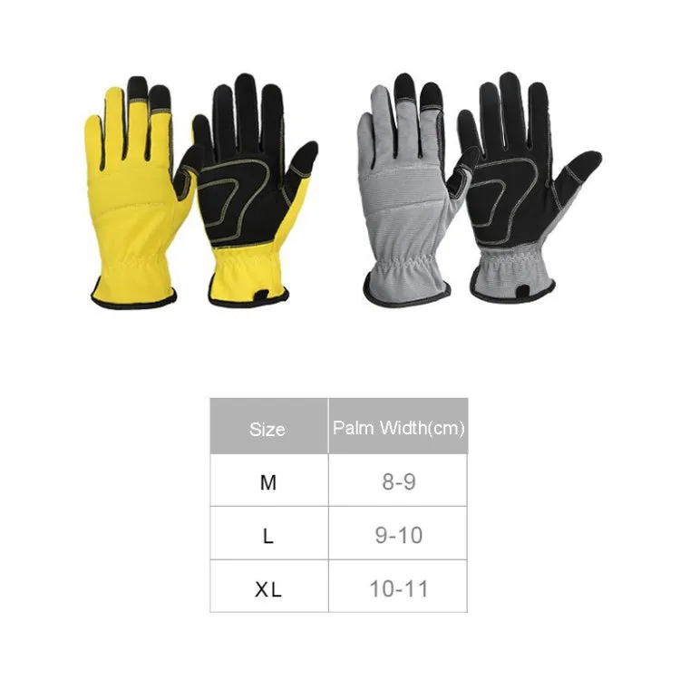 A9015 Gardening Work Touch Screen Stretch Breathable Labor Machinery Protection Gloves(M Gray)