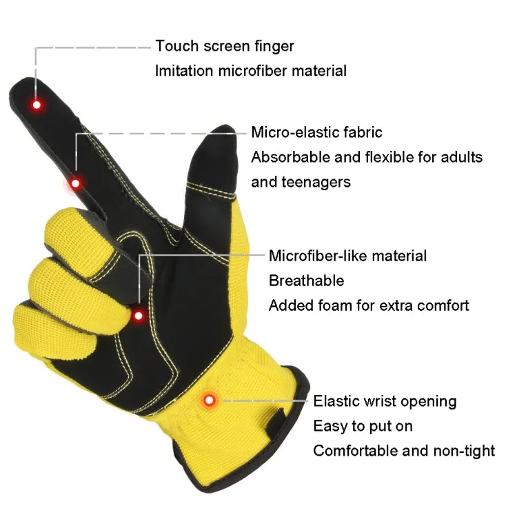 A9015 Gardening Work Touch Screen Stretch Breathable Labor Machinery Protection Gloves(M Gray)