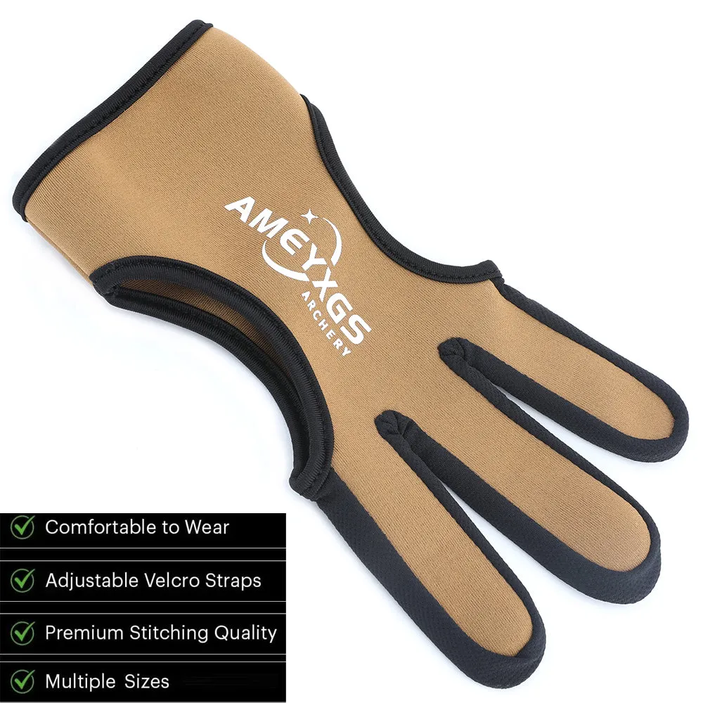 AMEYXGS Archery  Glove for Hunting Target Protect 3 Fingers