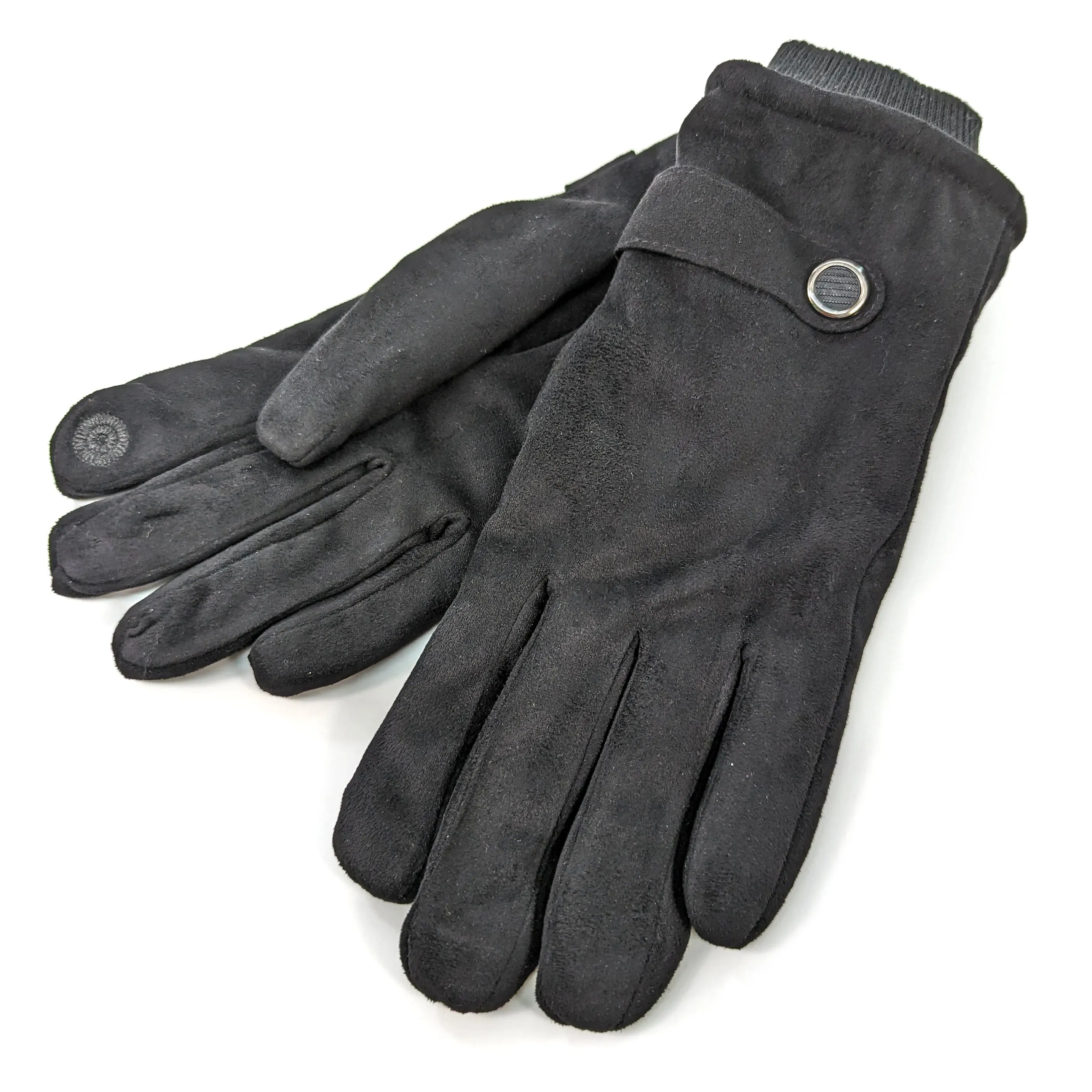 Black Ginger Black Unisex Button Detail Gloves - 800-481