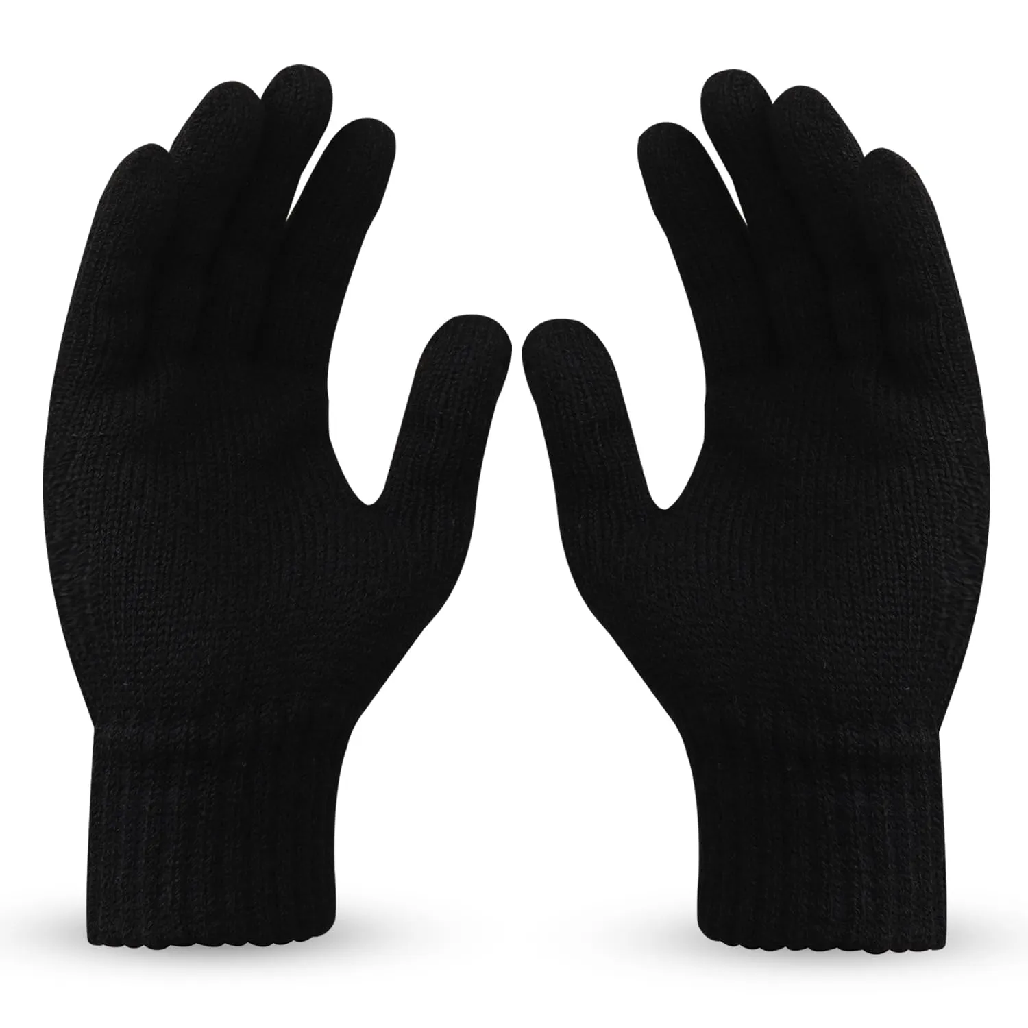 Boldfit Hand Gloves for Men & Women Winter Gloves for Men for Woolen Knitted Winter Gloves for Women Thermal Hand Gloves for Winter Warm Gloves for Women Winter Wear Unisex Hand Gloves - Black 1Pair