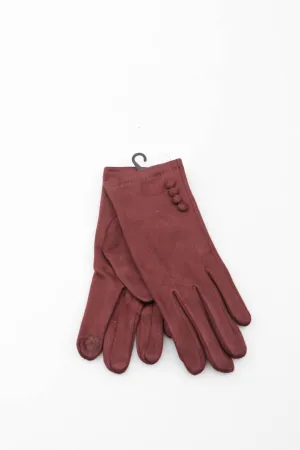 Button Gloves in Brown