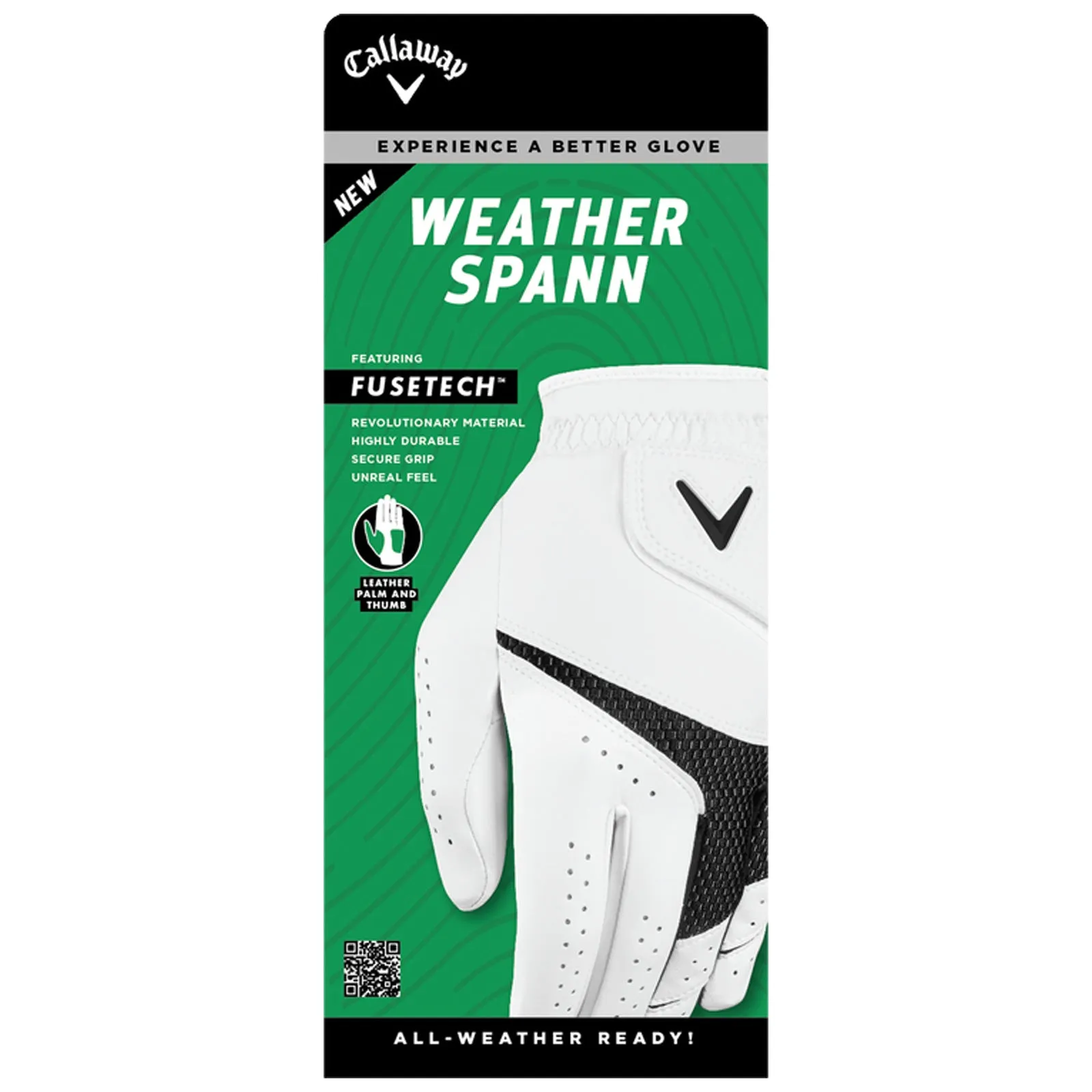 Callaway Mens Weather Spann RIGHT Hand Golf Gloves (2 Pack)