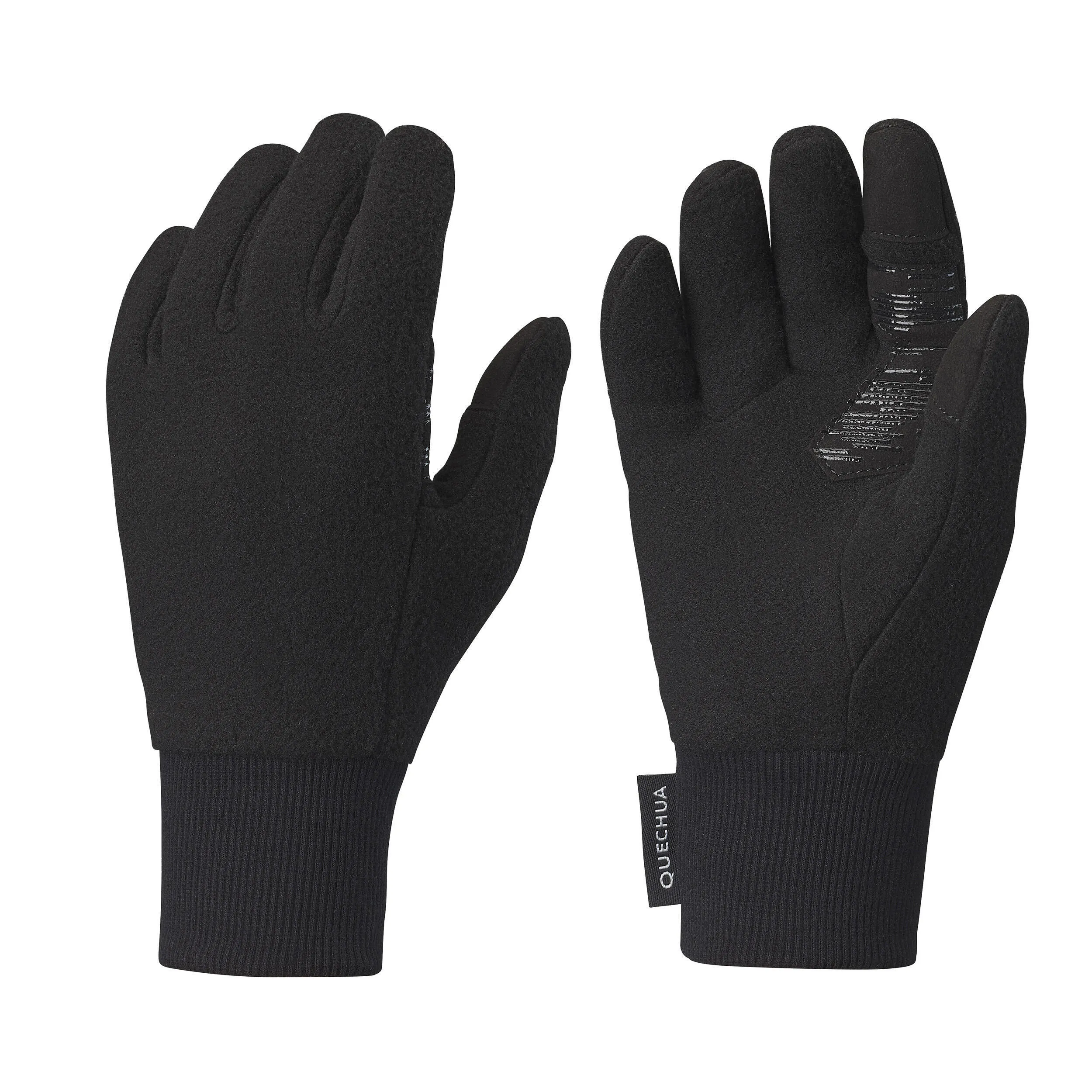 Children's fleece hiking gloves Quechua SH500, black