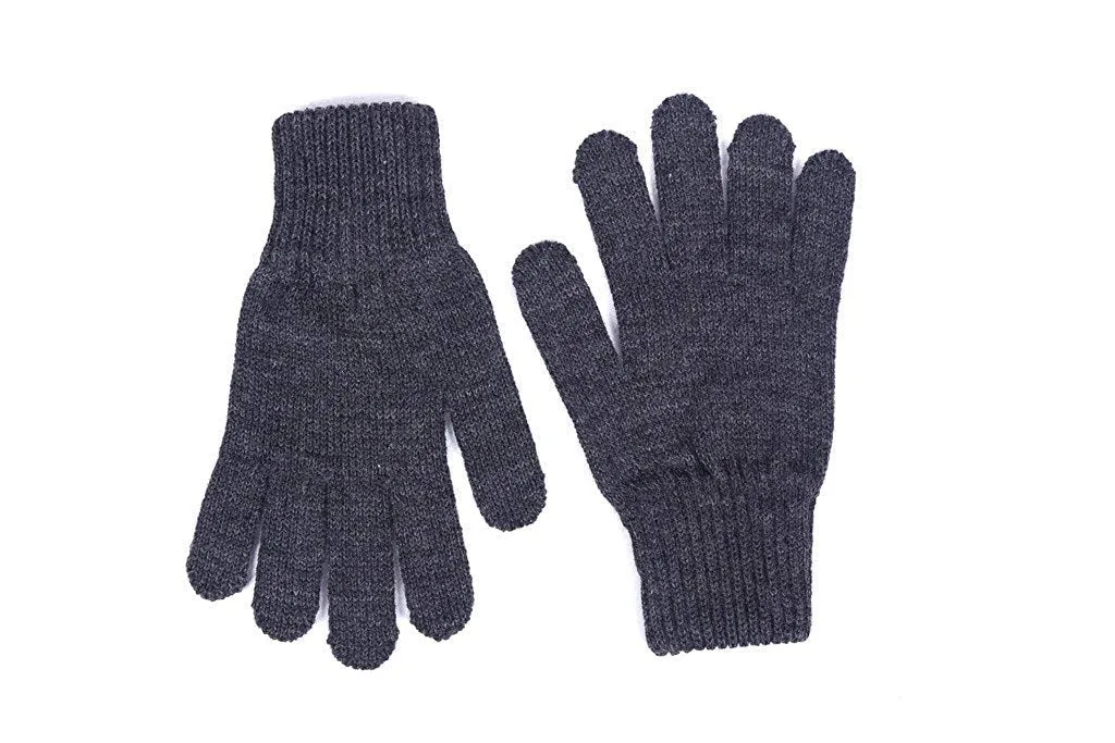 DIGITAL SHOPEE Winter Warm Men & Women Woolen Knitted Hand Gloves Free Size- (Charcoal Grey)