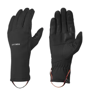 Elastic tactile trekking gloves Forclaz MT500, black