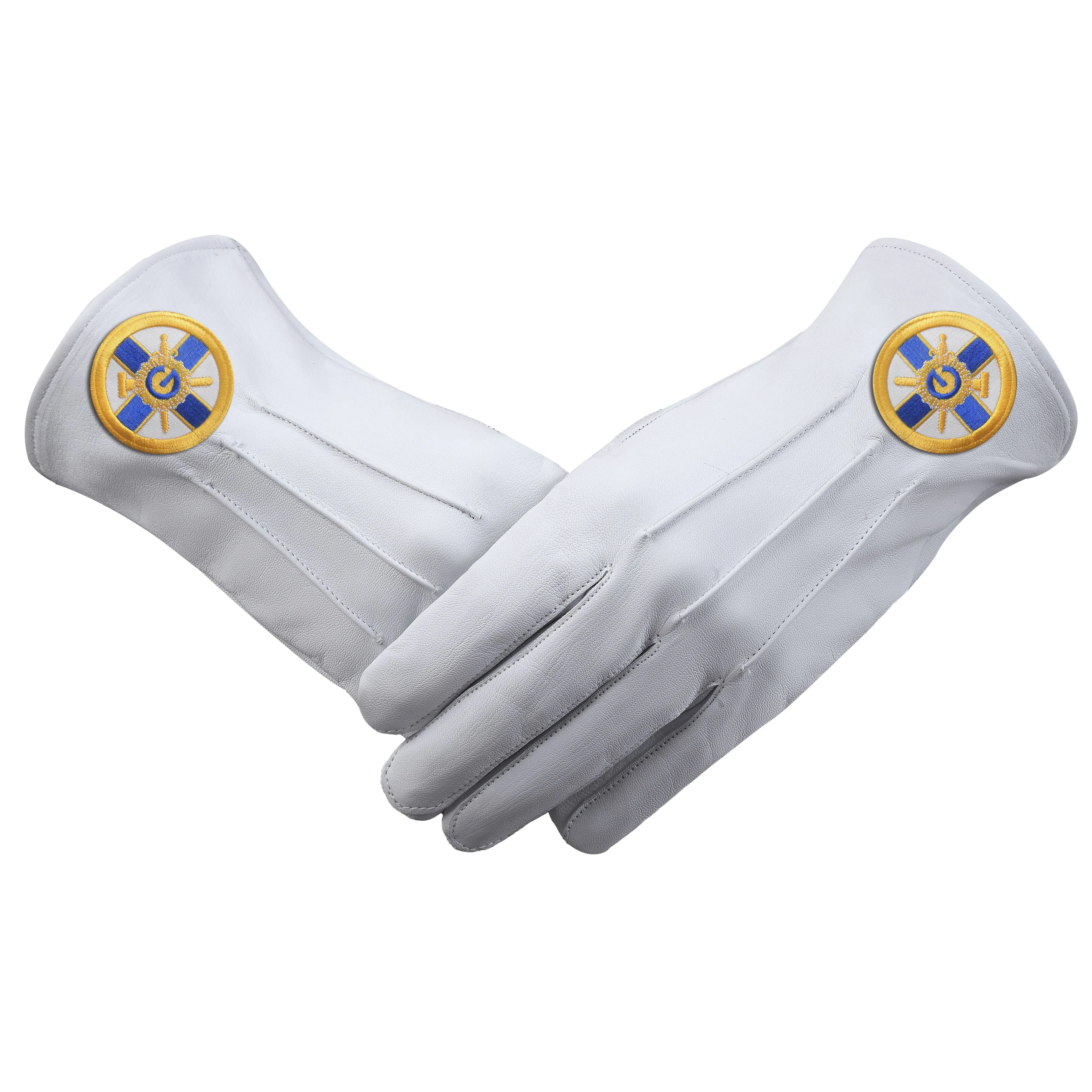 Eminent Prior KYCH Knights of the York Cross of Honour Gloves - Leather With Round Patch