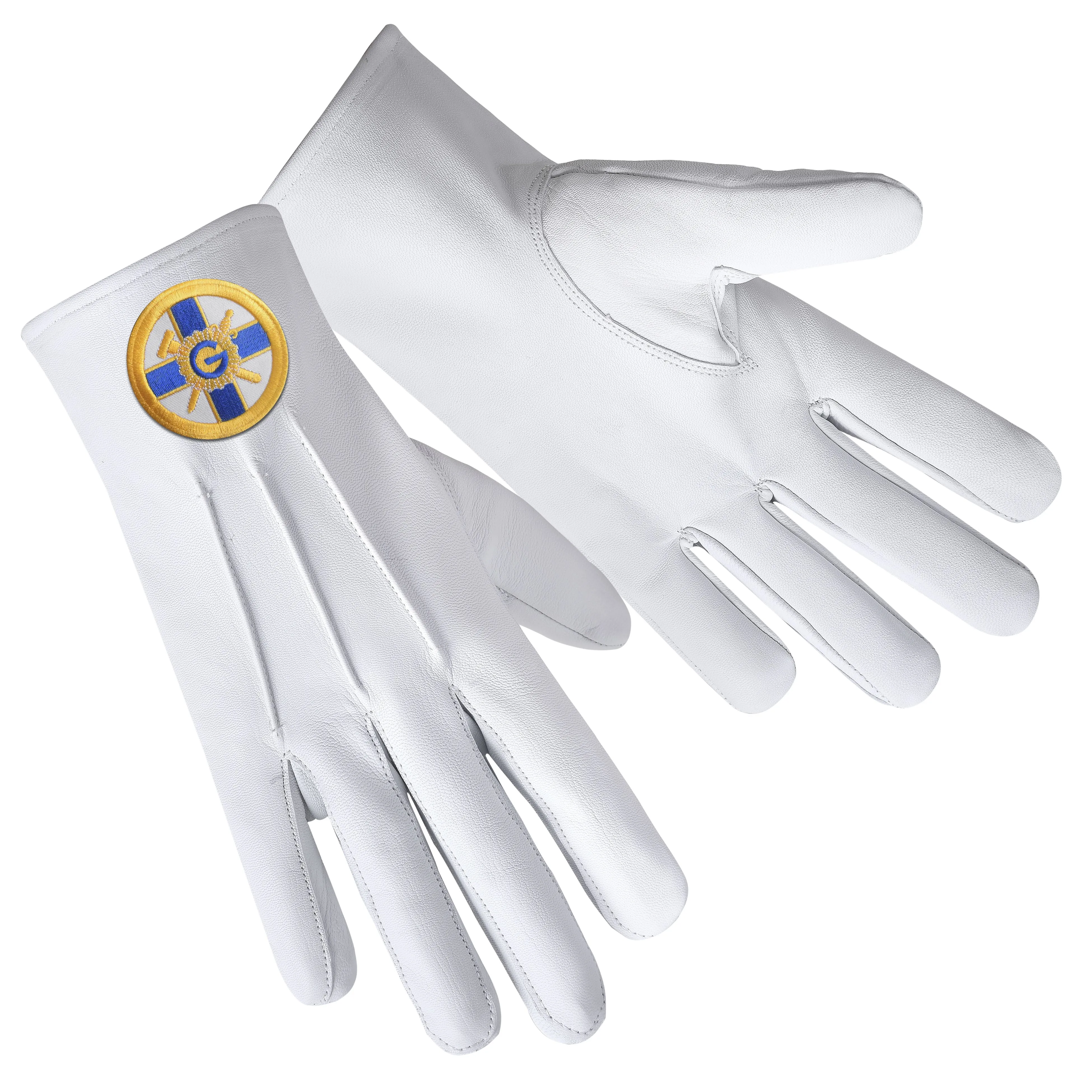 Eminent Prior KYCH Knights of the York Cross of Honour Gloves - Leather With Round Patch