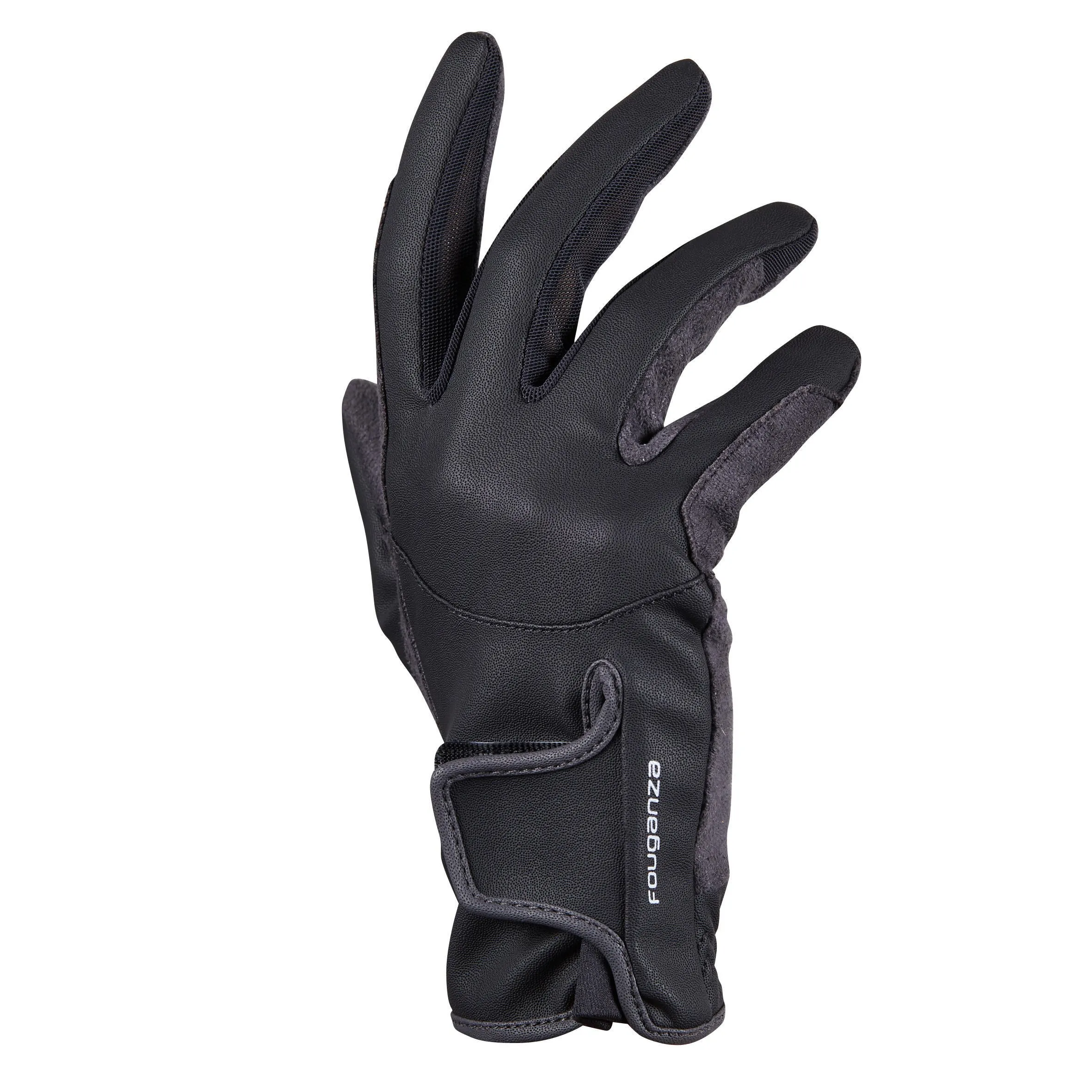 Fouganza riding gloves 500 for children, charcoal gray