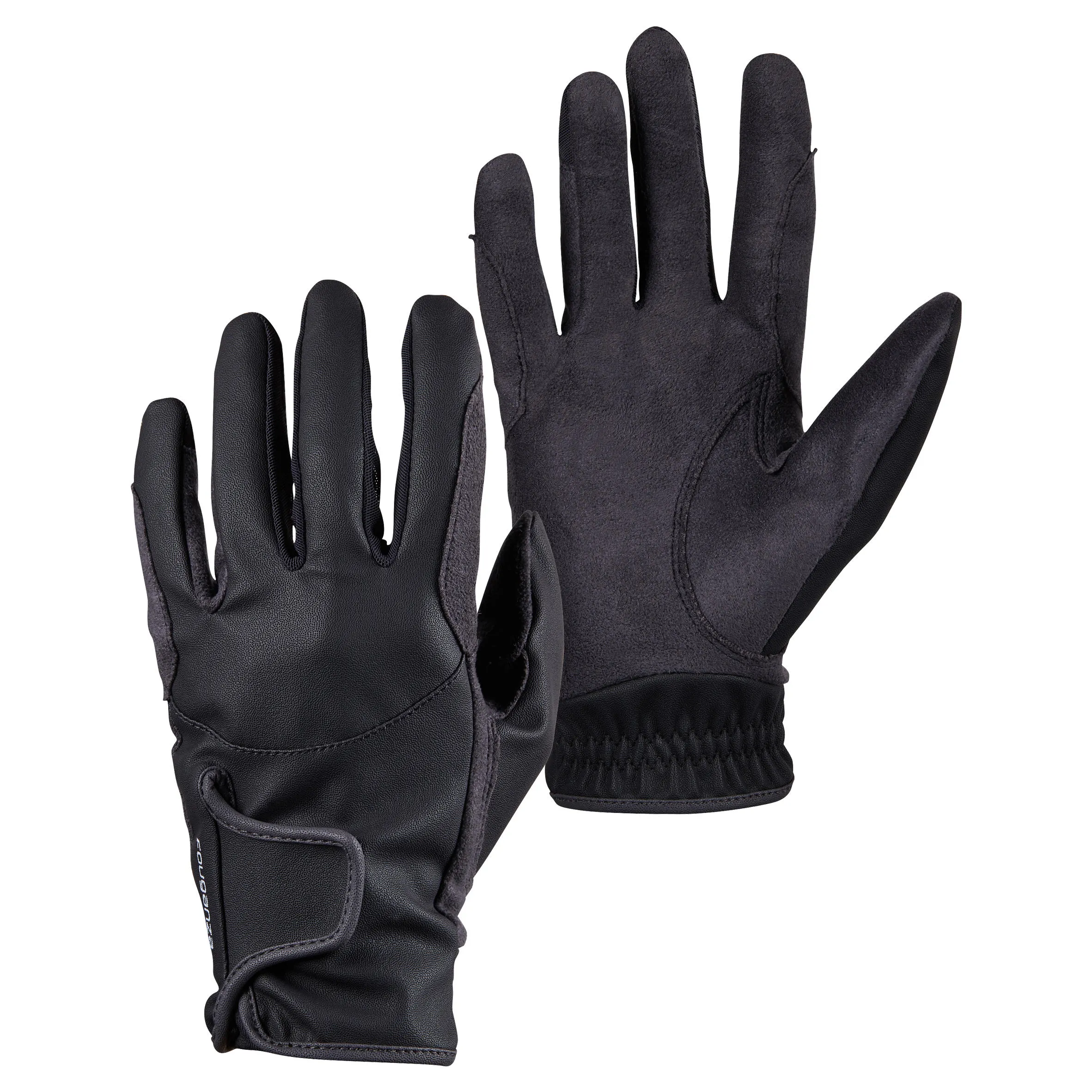 Fouganza riding gloves 500 for children, charcoal gray