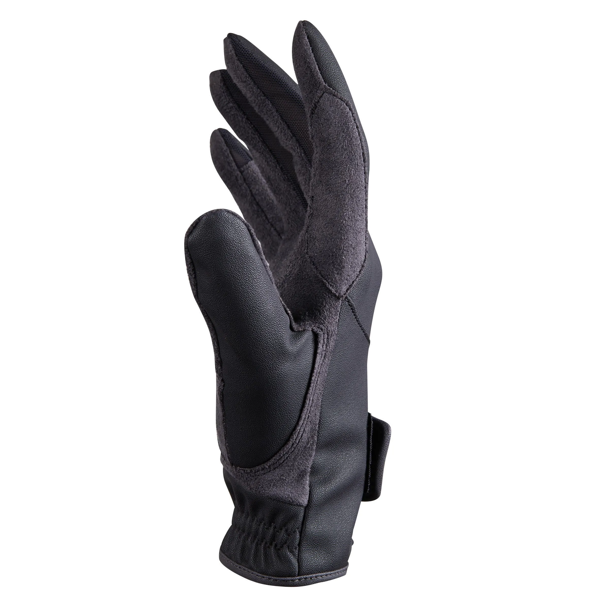 Fouganza riding gloves 500 for children, charcoal gray