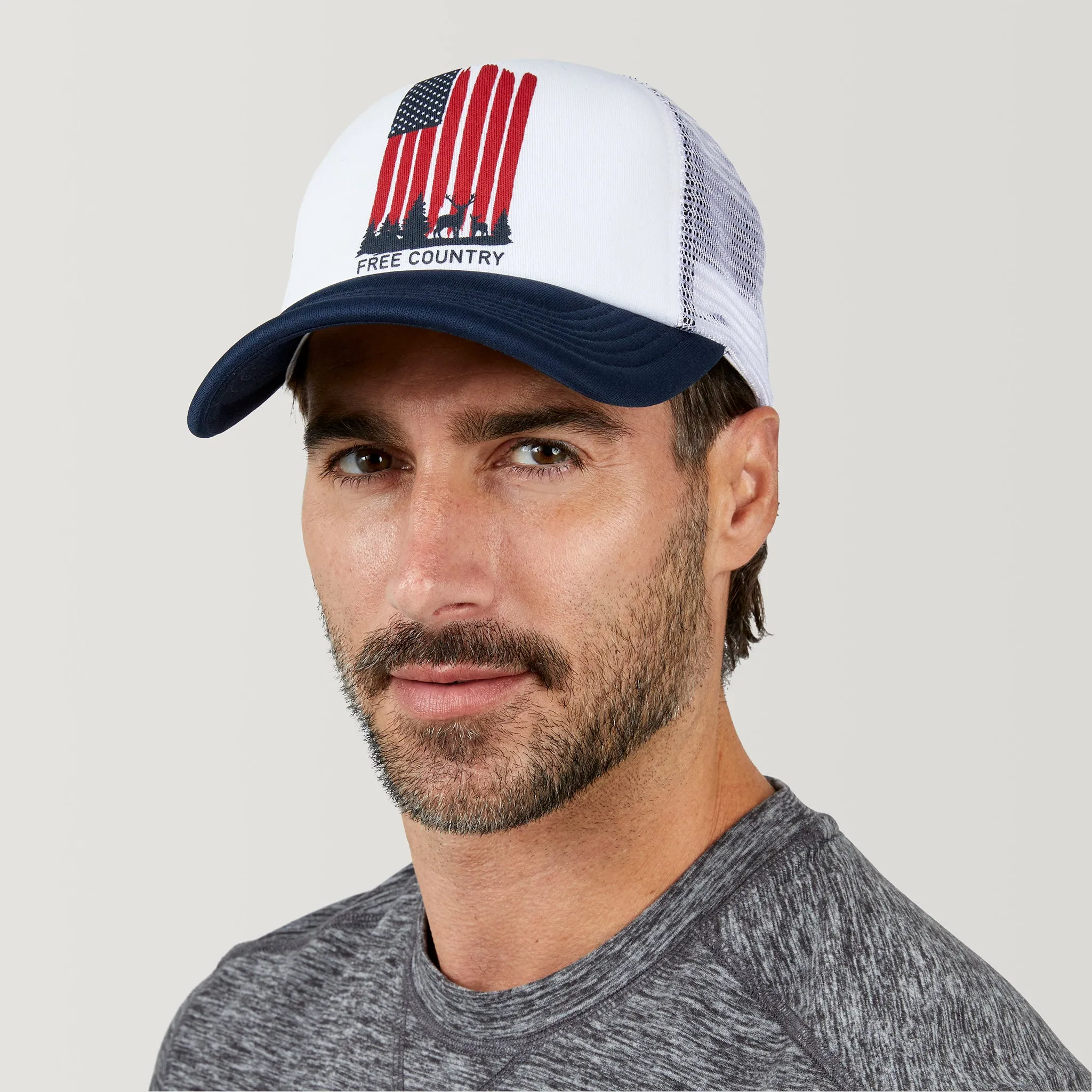 Free Country Five Panel American Flag Foam Trucker Hat