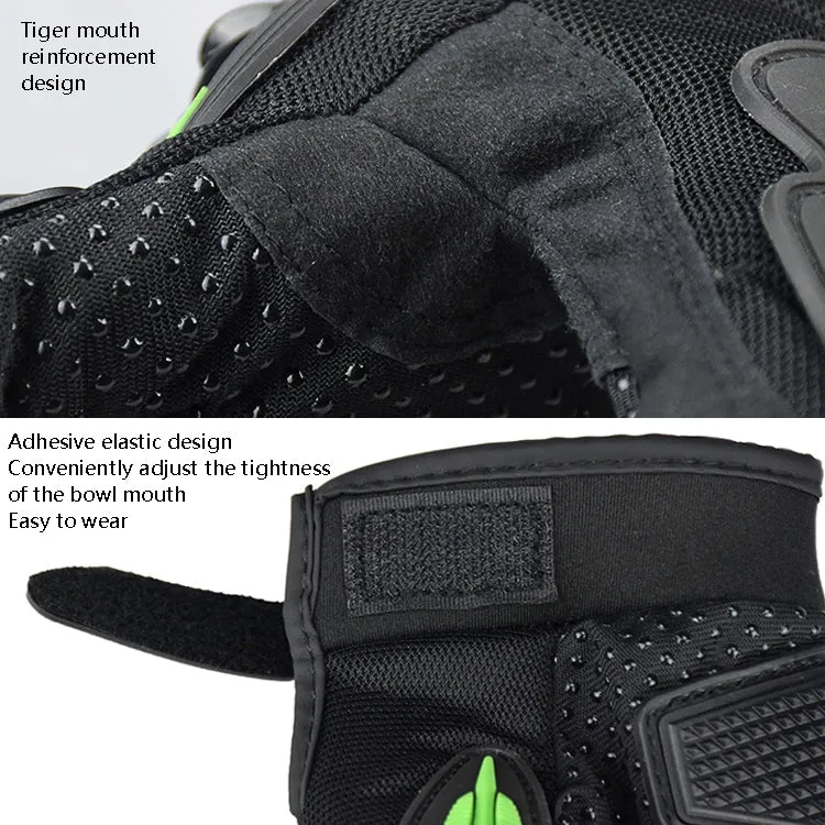 GHOST RACING GR-ST04 Motorcycle Gloves Anti-Fall Full Finger Riding Touch Gloves, Size: XL(Green)