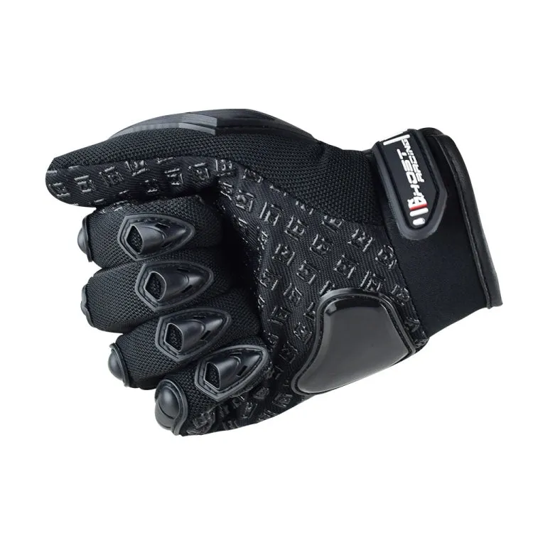 GHOST RACING Motorcycle Riding Anti-fall Breathable Rubber Shell Touch Screen Gloves, Size: XL(Black)