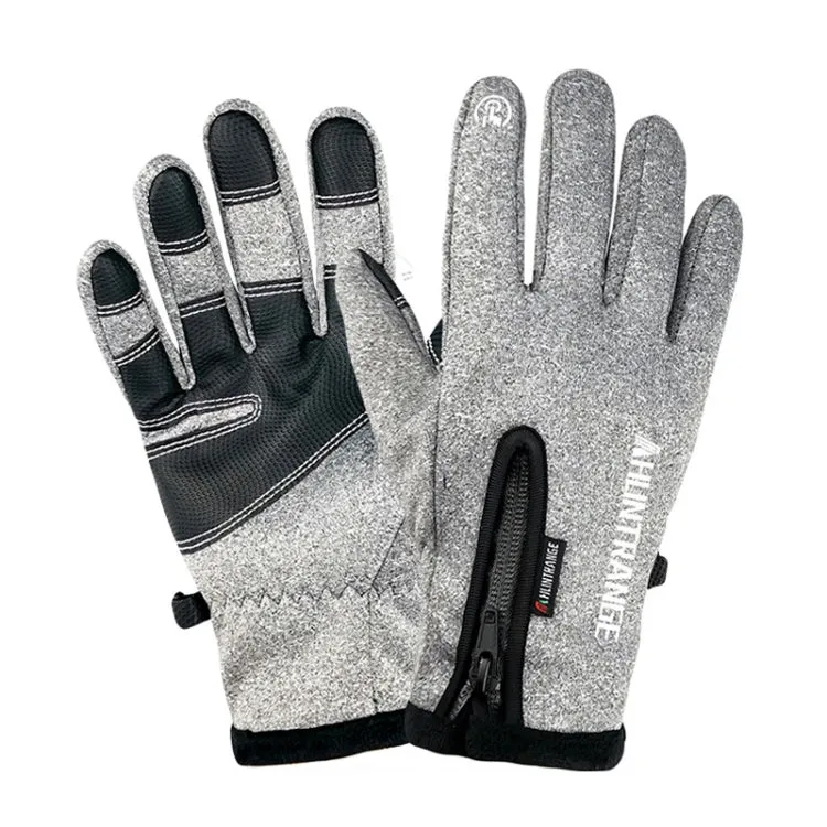 HUNTRANGE A022 Outdoor Waterproof Touch Screen Riding Keep Warm Gloves, Size: M(Gray)