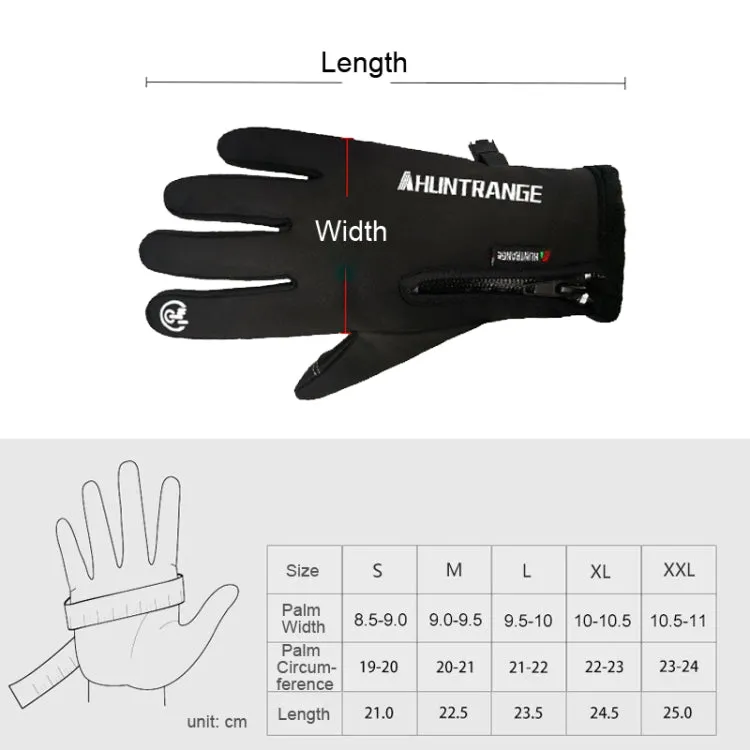 HUNTRANGE A022 Outdoor Waterproof Touch Screen Riding Keep Warm Gloves, Size: M(Gray)