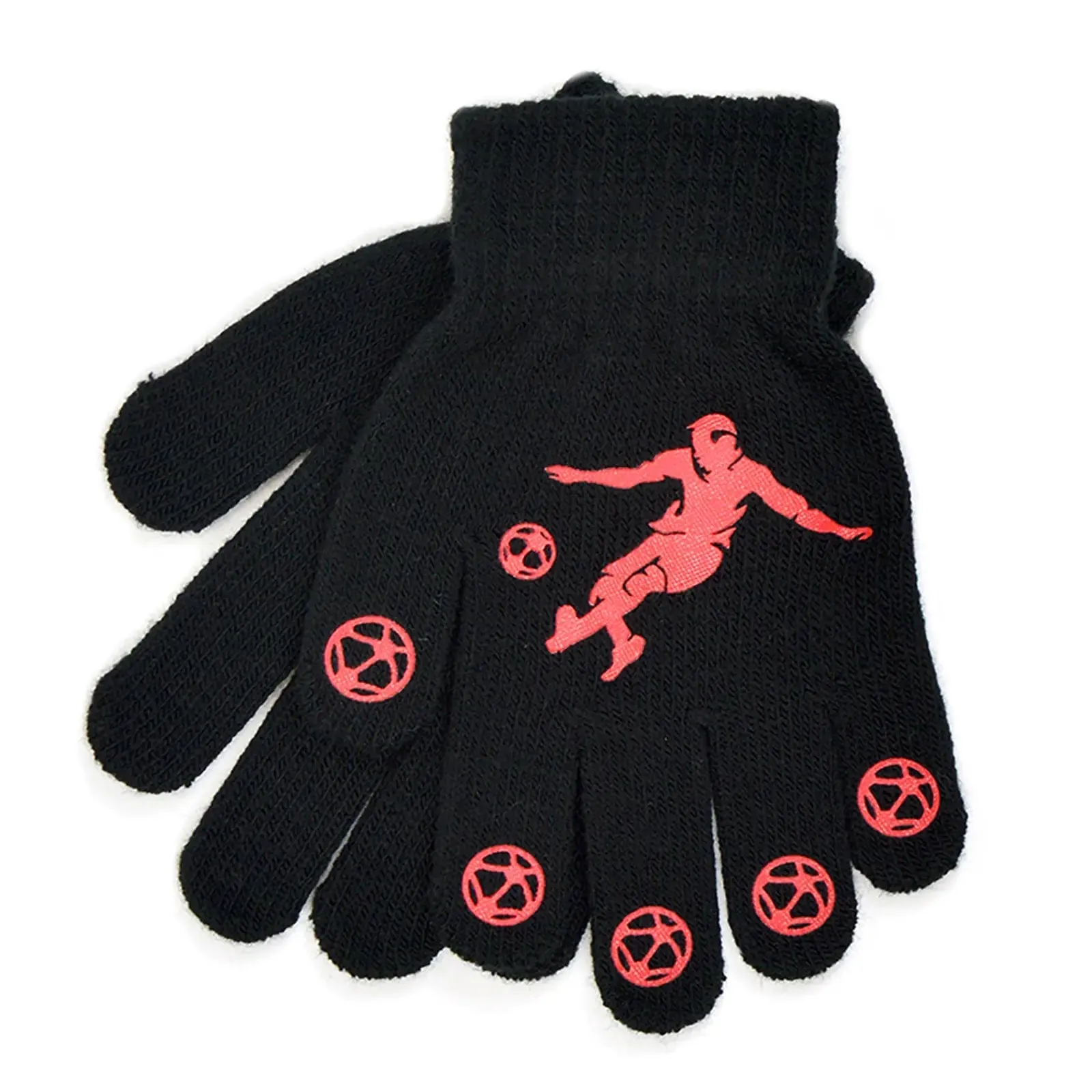 Kids Magic Gloves Football Design Palm Grips Soft Stretch One Size