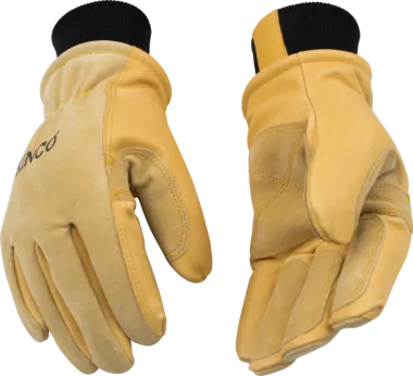 Kinco 901T Golden Premium Suede Pigskin Thermal Insulatio Mitt Outer Shell Ski Glove (One Dozen)