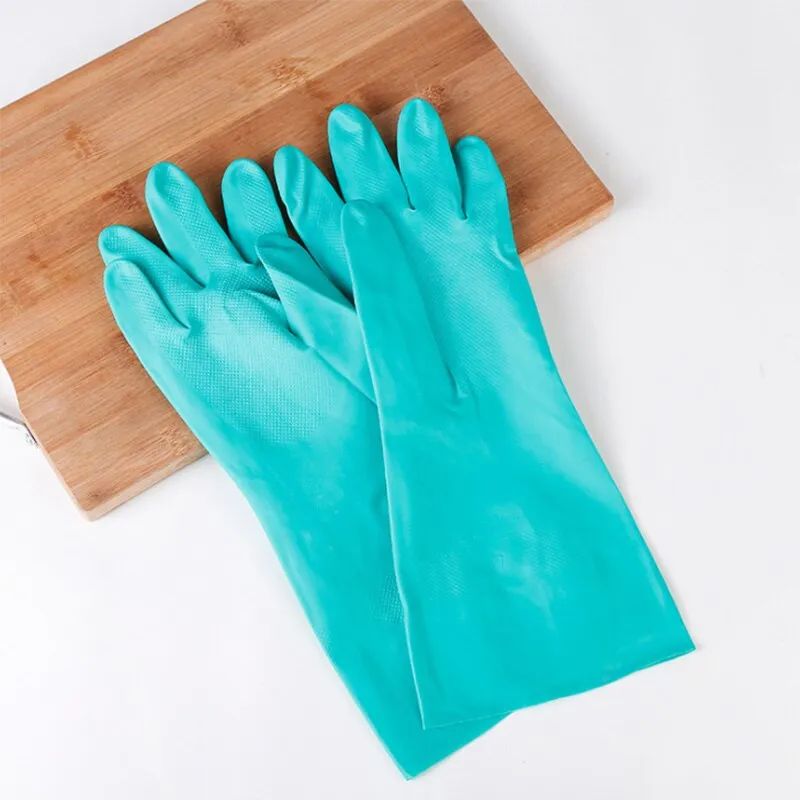 Kitchen dishwashing washing female cleaning housework Ding Qing washing clothes rubber rubber brush bowl gloves winter waterproof and durable