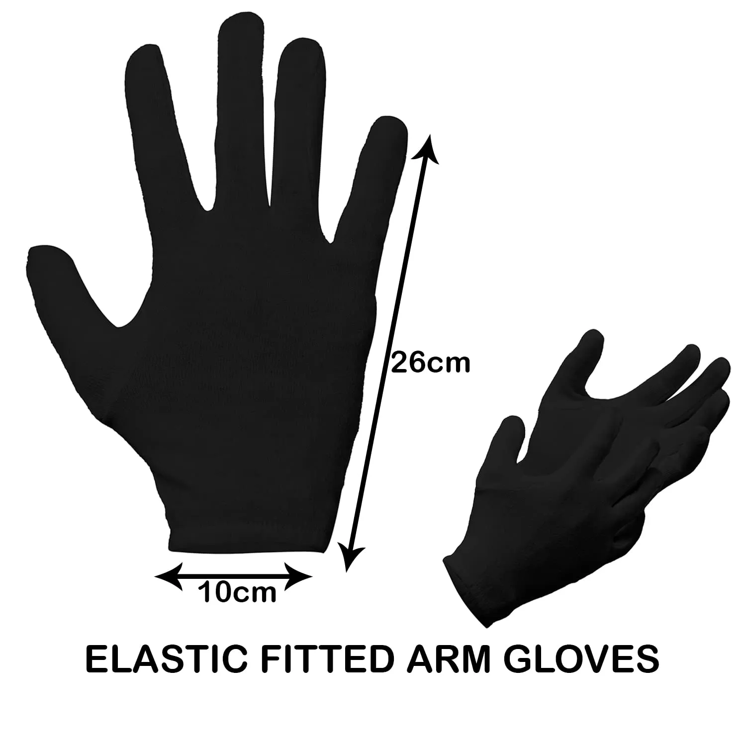 Kuber Industries Gloves | Cotton Summer Gloves | Protection From Sun Burns | Dust | Pollution | Gloves For Women | Gloves For Men | Pack of 1 Pair | Black