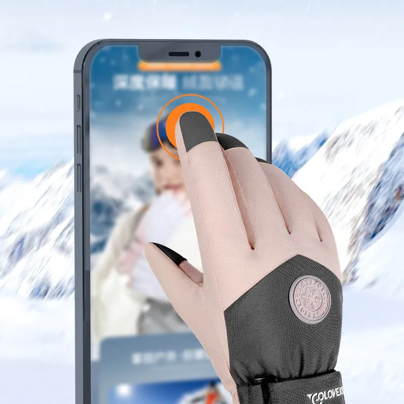 Men Women Winter Windproof Non-slip Warm Touch Screen Ski Gloves