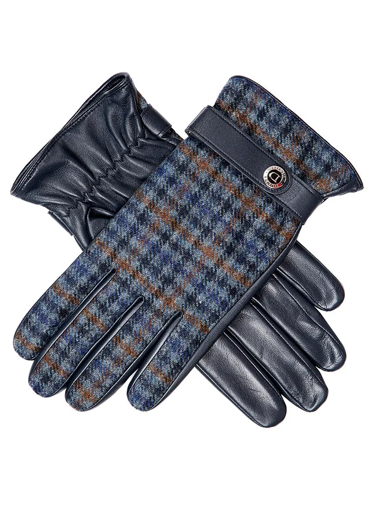 Men's Heritage Cashmere-Lined Abraham Moon Tweed and Leather Gloves