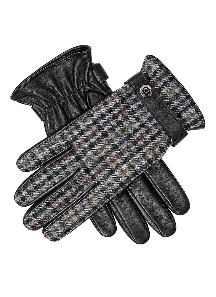 Men's Heritage Cashmere-Lined Abraham Moon Tweed and Leather Gloves