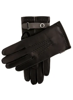 Men's Heritage Three-Point Cashmere-Lined Leather Gloves with Colour Contrast