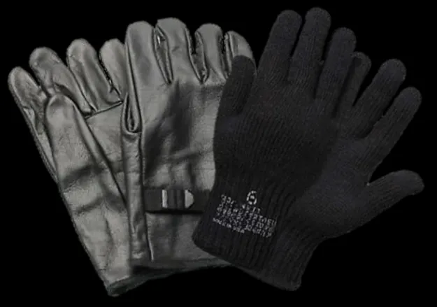 Military D3-A Leather Gloves w/ Liner