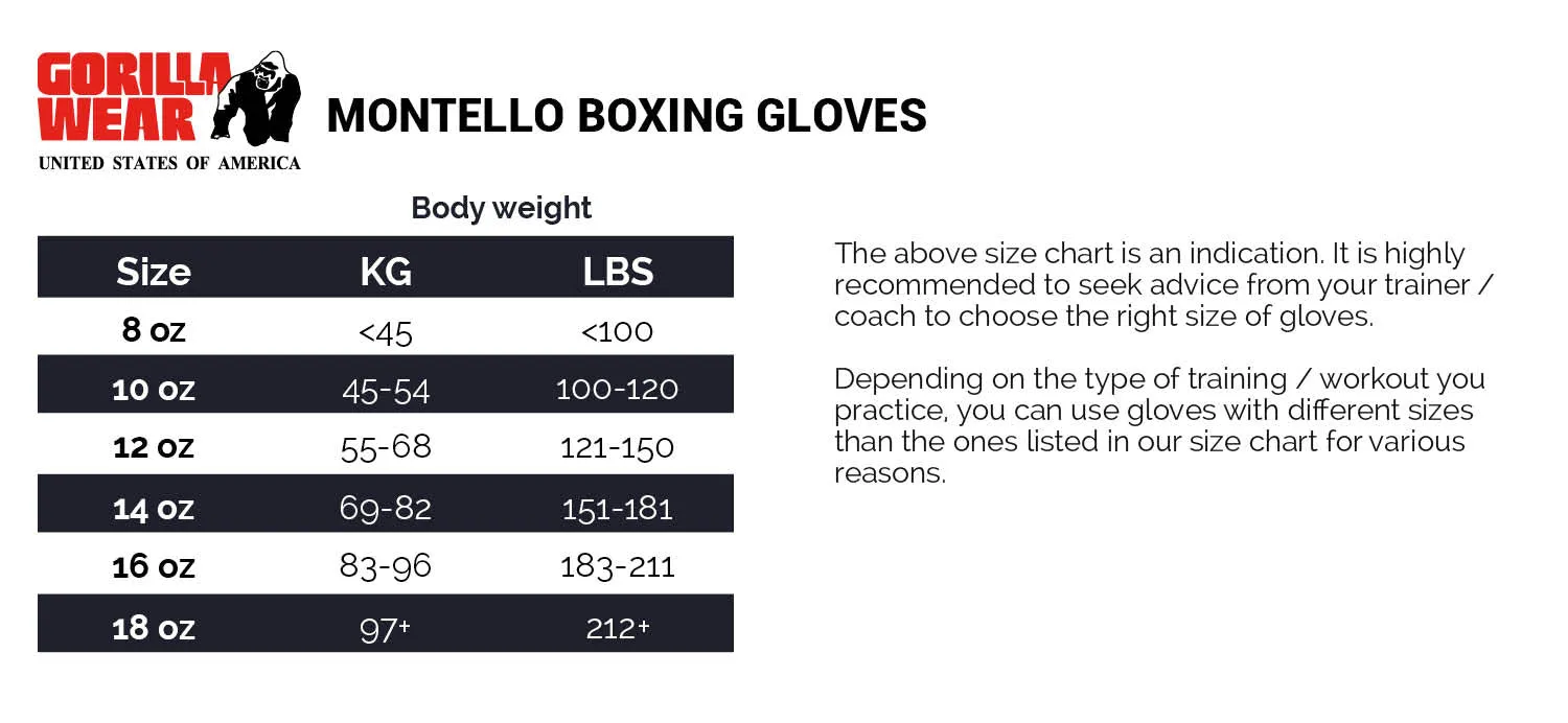 Montello Boxing Gloves - Black