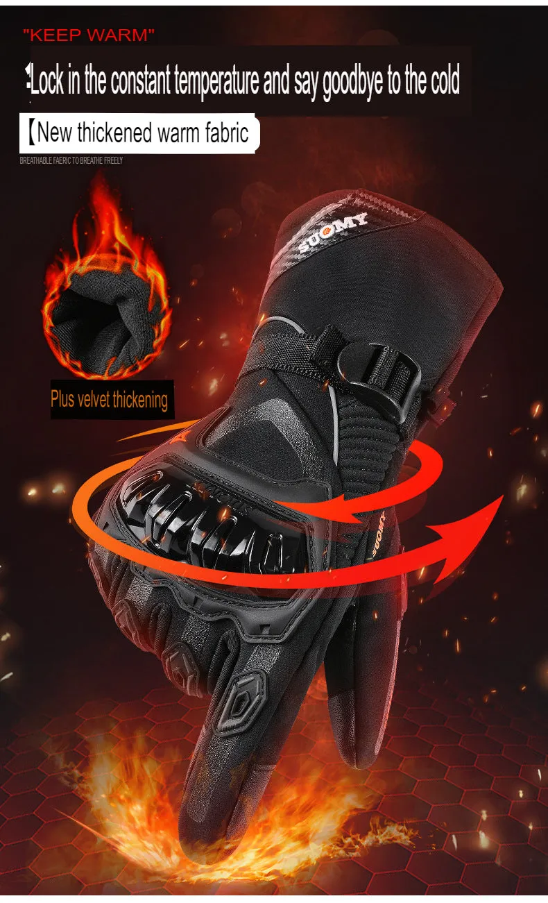 Motorcycle Riding Gloves Men's Winter Warm Waterproof Thickened Windproof And Fall-Proof Touch Screen Gloves