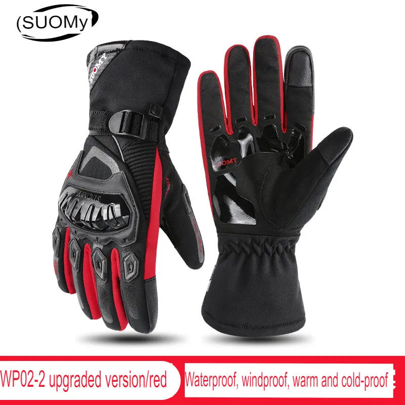 Motorcycle Riding Gloves Men's Winter Warm Waterproof Thickened Windproof And Fall-Proof Touch Screen Gloves