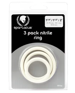 Nitrile Cock  Ring Set - White Pack of 3