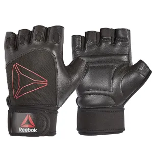 Padded Leather Lifting Gloves, Breathable Mesh, Small - Reebok