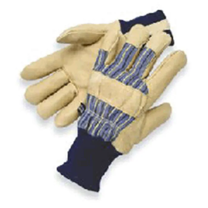 Radnor Large Tan Pigskin Thinsulate Lined Cold Weather Gloves With Knit Wrist And Knuckle Strap