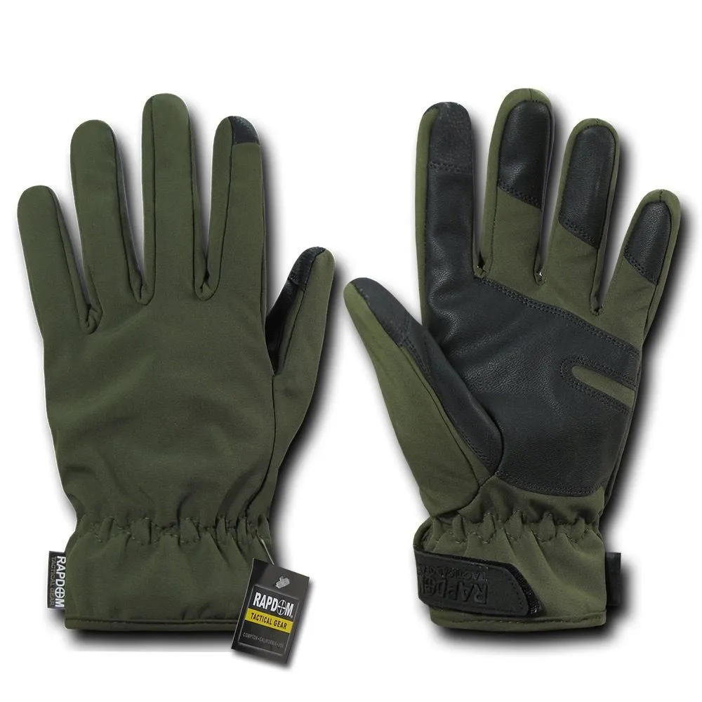 RapDom Soft Shell Olive Drab Winter Gloves w/ Touch Screen Device Tips