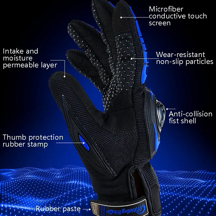 Riding Tribe MCS-17 Motorcycle Gloves Touch Screen Outdoor Riding Gloves, Size: M(Blue)