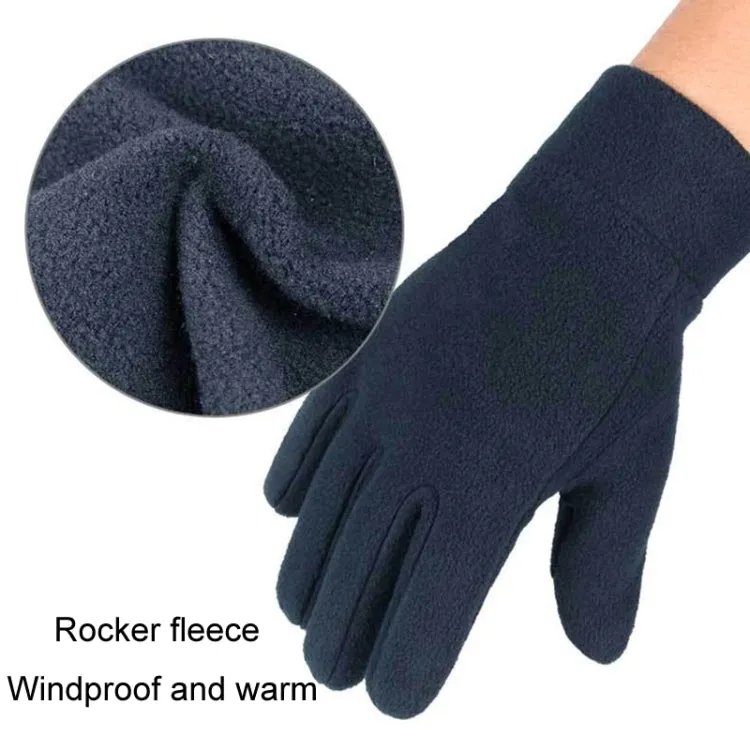 Rocker Fleece Winter Warm Anti-Slip Gloves Outdoor Riding Sports Gloves, Size: XL(Navy)