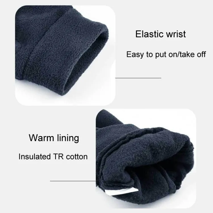 Rocker Fleece Winter Warm Anti-Slip Gloves Outdoor Riding Sports Gloves, Size: XL(Navy)