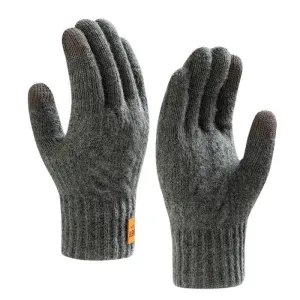 Solid Color Soft Warm Alpaca Fur Knitted Gloves