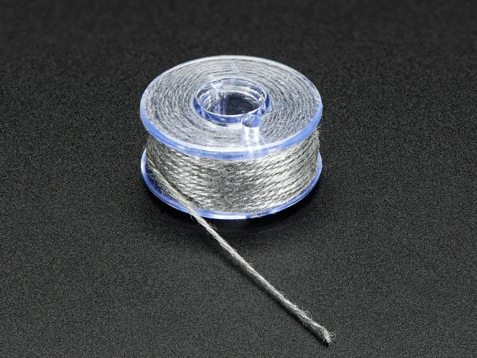 Stainless Thin Conductive Yarn / Thick Conductive Thread - 30 ft