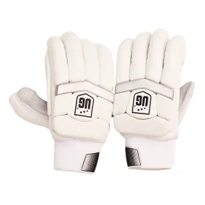 Test Cricket Batting Gloves Lightweight Leather Gloves (White) | 12-14 Years