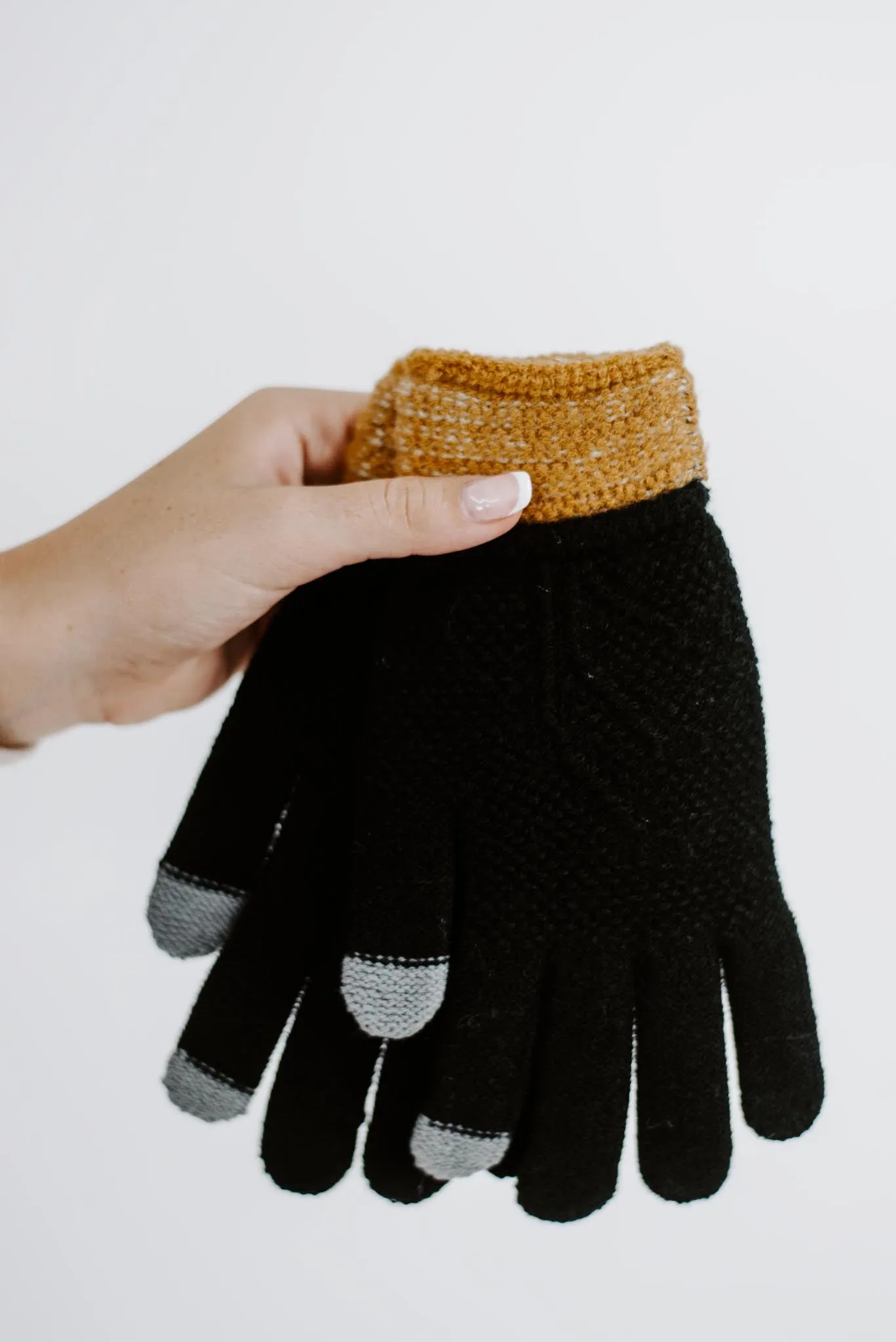 Textured Knit Touch Screen Gloves