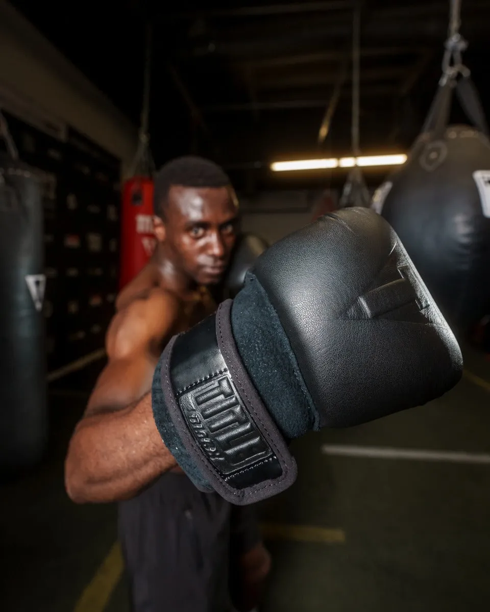 TITLE Black Old School Leather Pro Bag Gloves